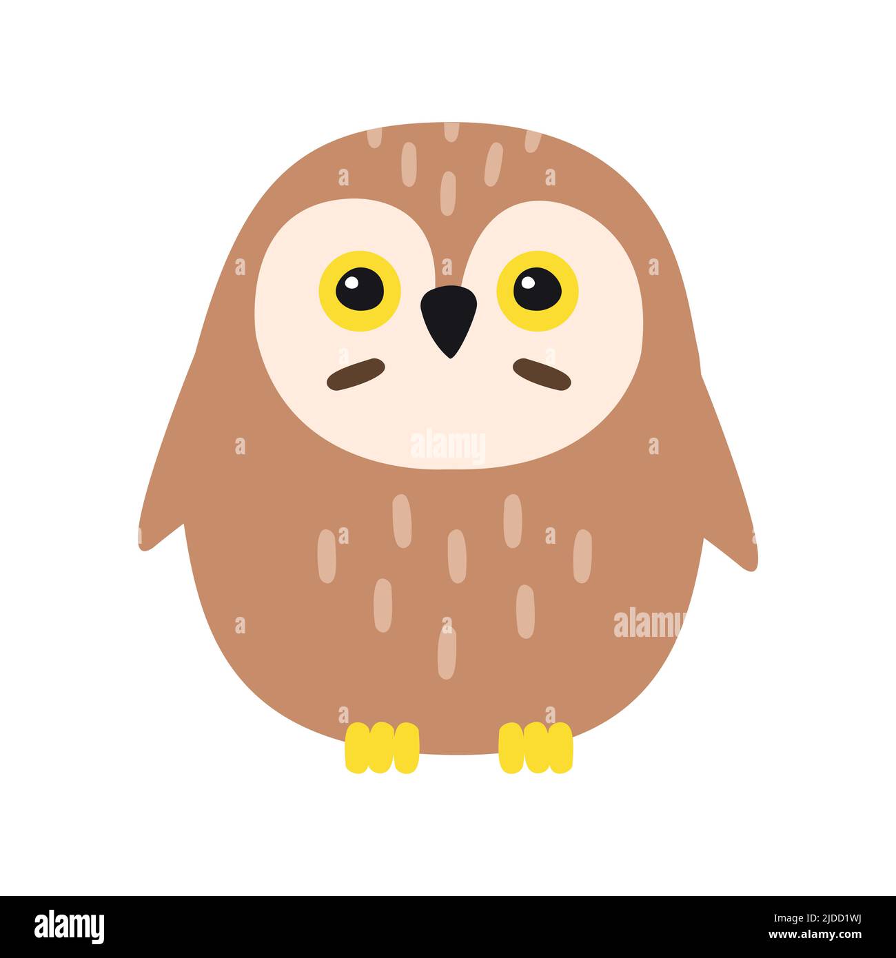 Vector flat hand drawn owl isolated on white background Stock Vector ...