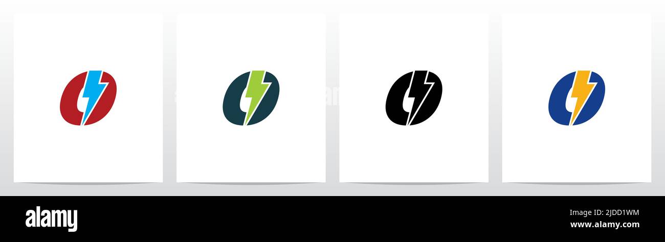 Lightning Thunder Letter Logo Design O Stock Vector Image & Art - Alamy