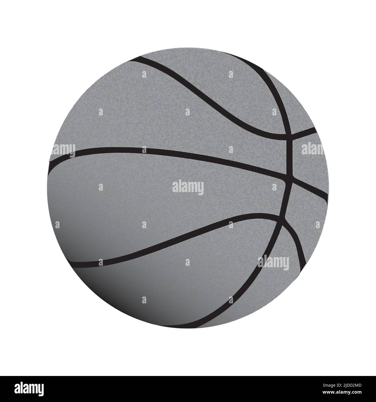 Vector illustration of gray collered realistic Basketball clipart drawing. Vector illustration Stock Vector