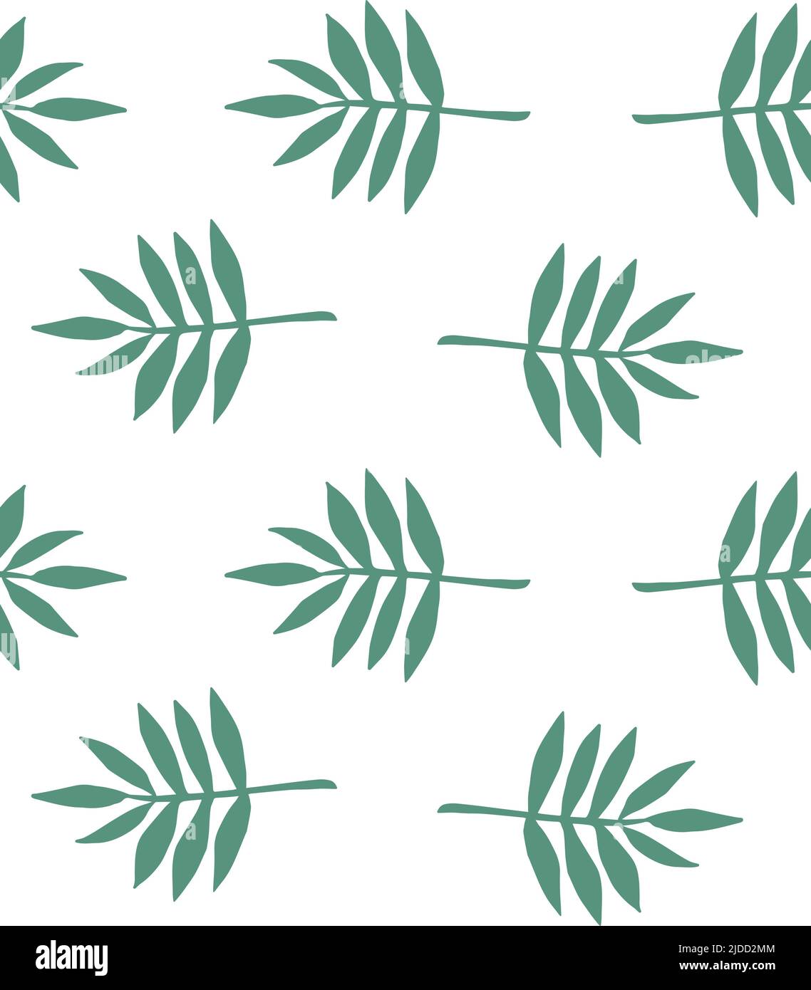 Vector seamless pattern of hand drawn sketch doodle leaves silhouette ...