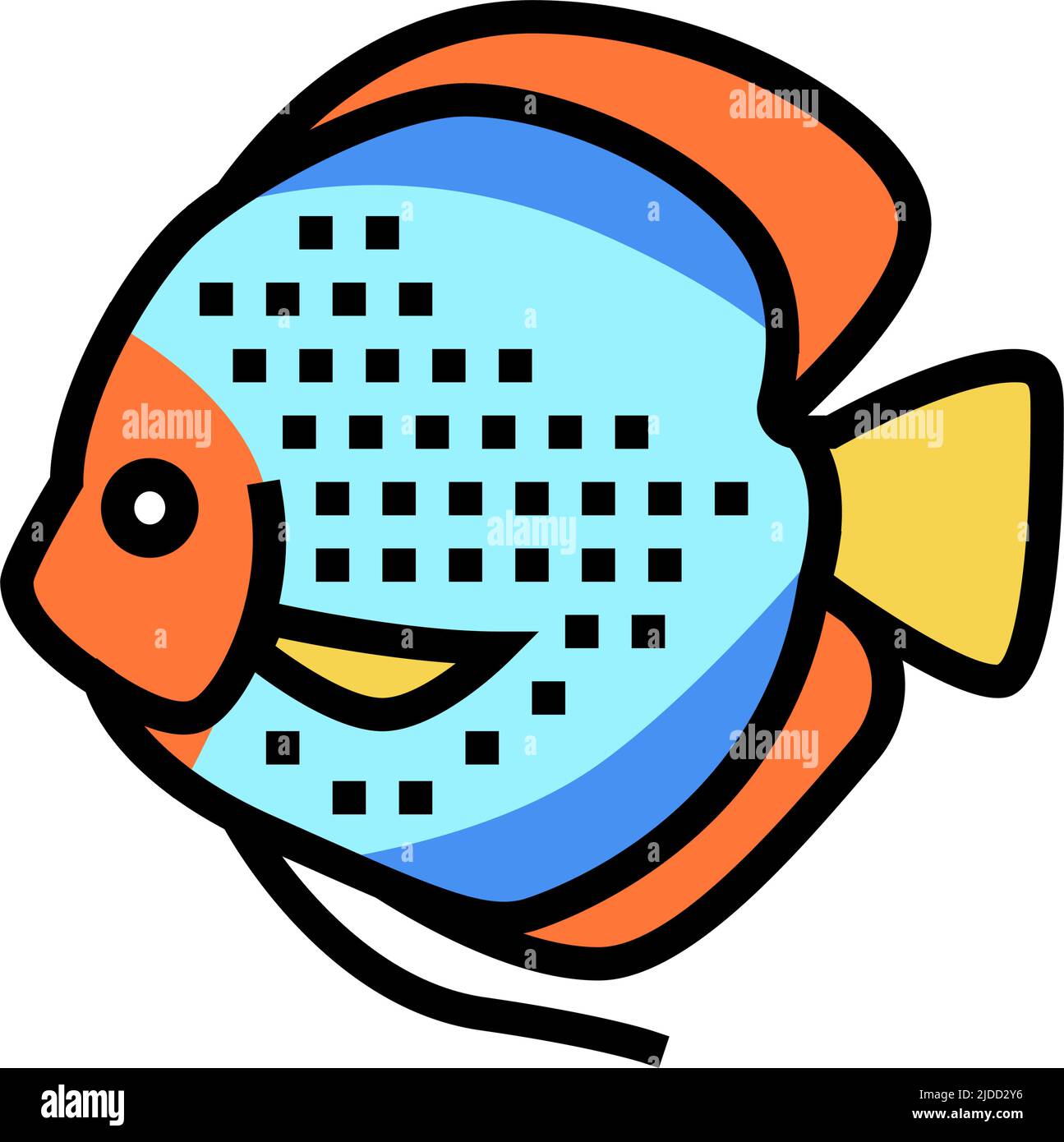 discus fish color icon vector illustration Stock Vector