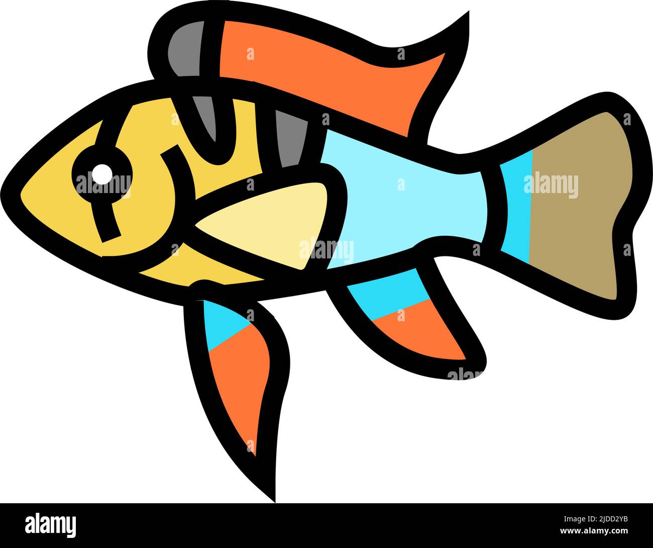 ram cichlids fish color icon vector illustration Stock Vector