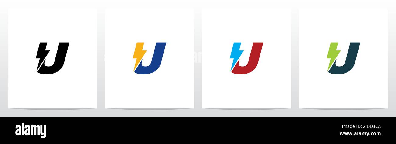 Lightning Thunder Letter Logo Design U Stock Vector Image & Art - Alamy