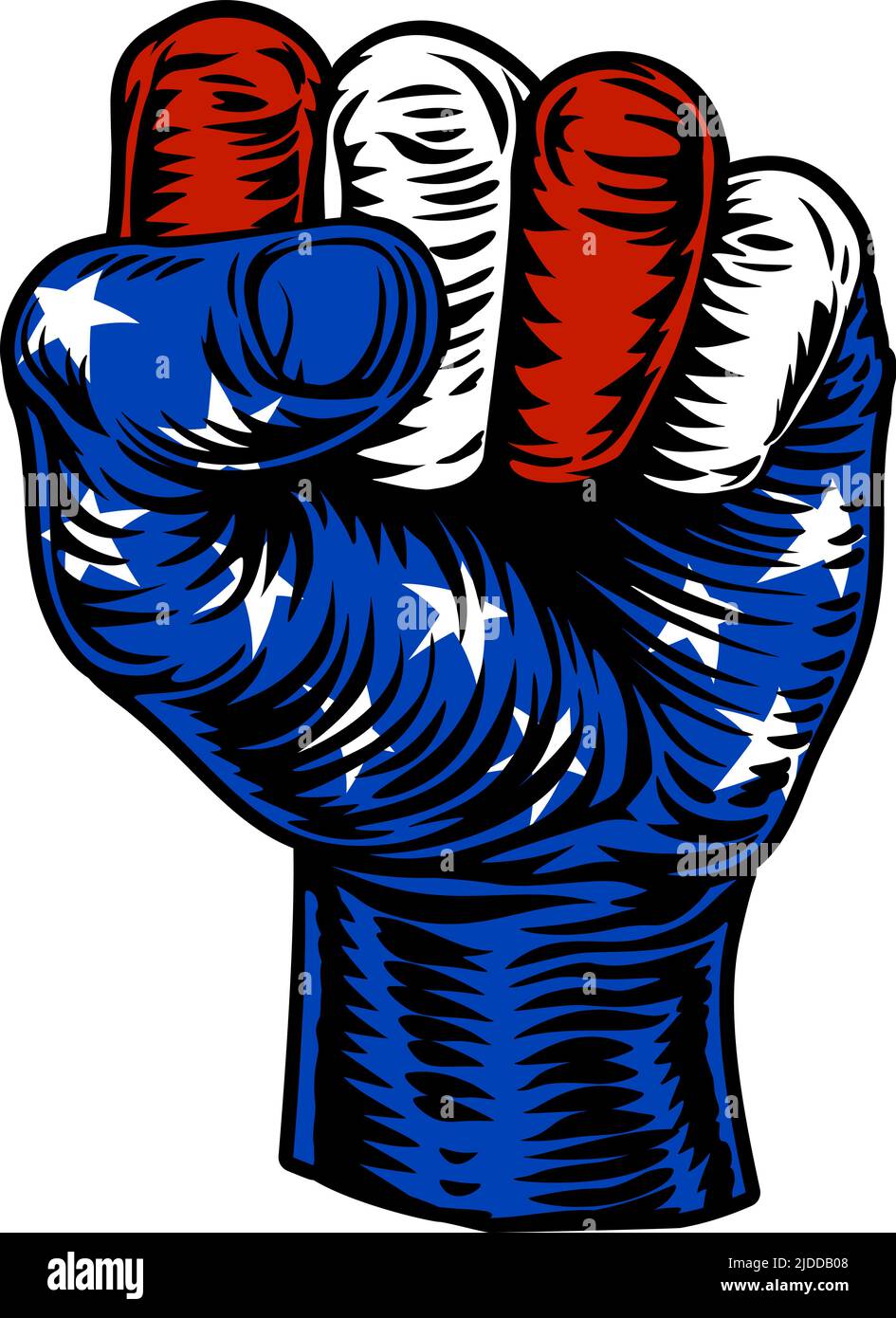 American Flag USA Fist Illustration Stock Vector