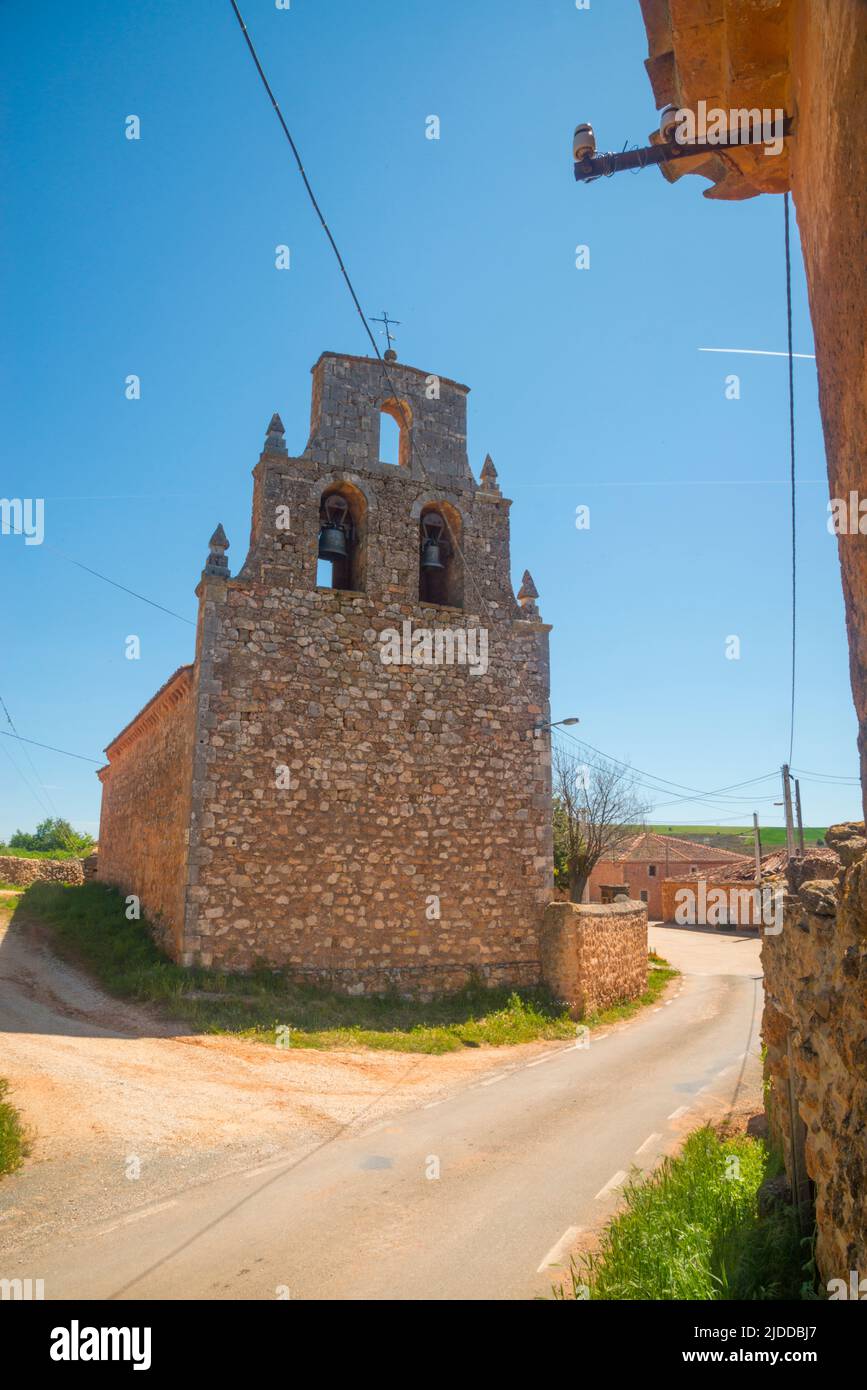 Church. Ligos, Soria province, Castilla Leon, Spain. Stock Photo