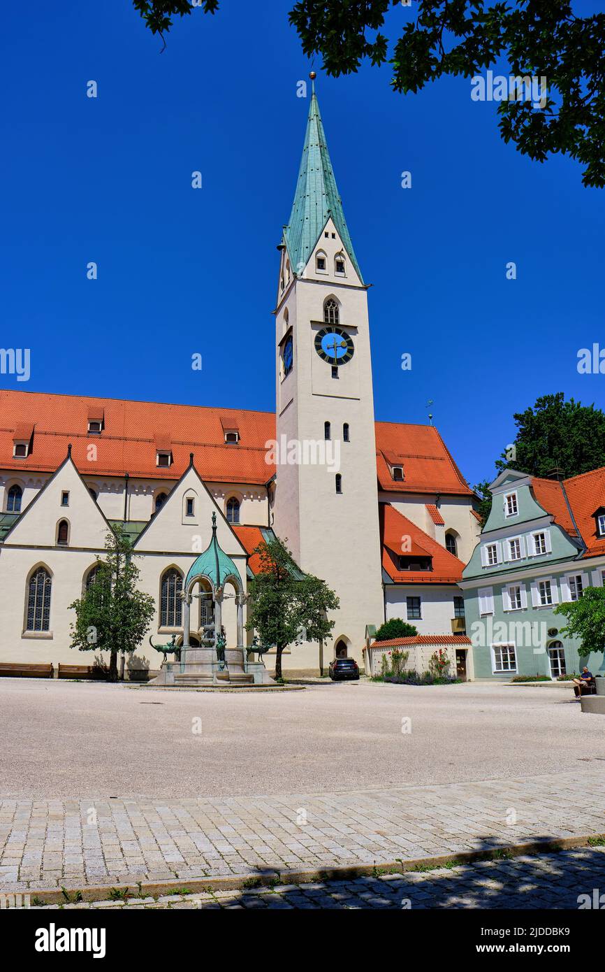 Church of St. Mang in the historic Old Town of Kempten in Allgaeu, Bavaria, Germany, June 11, 2022. Stock Photo