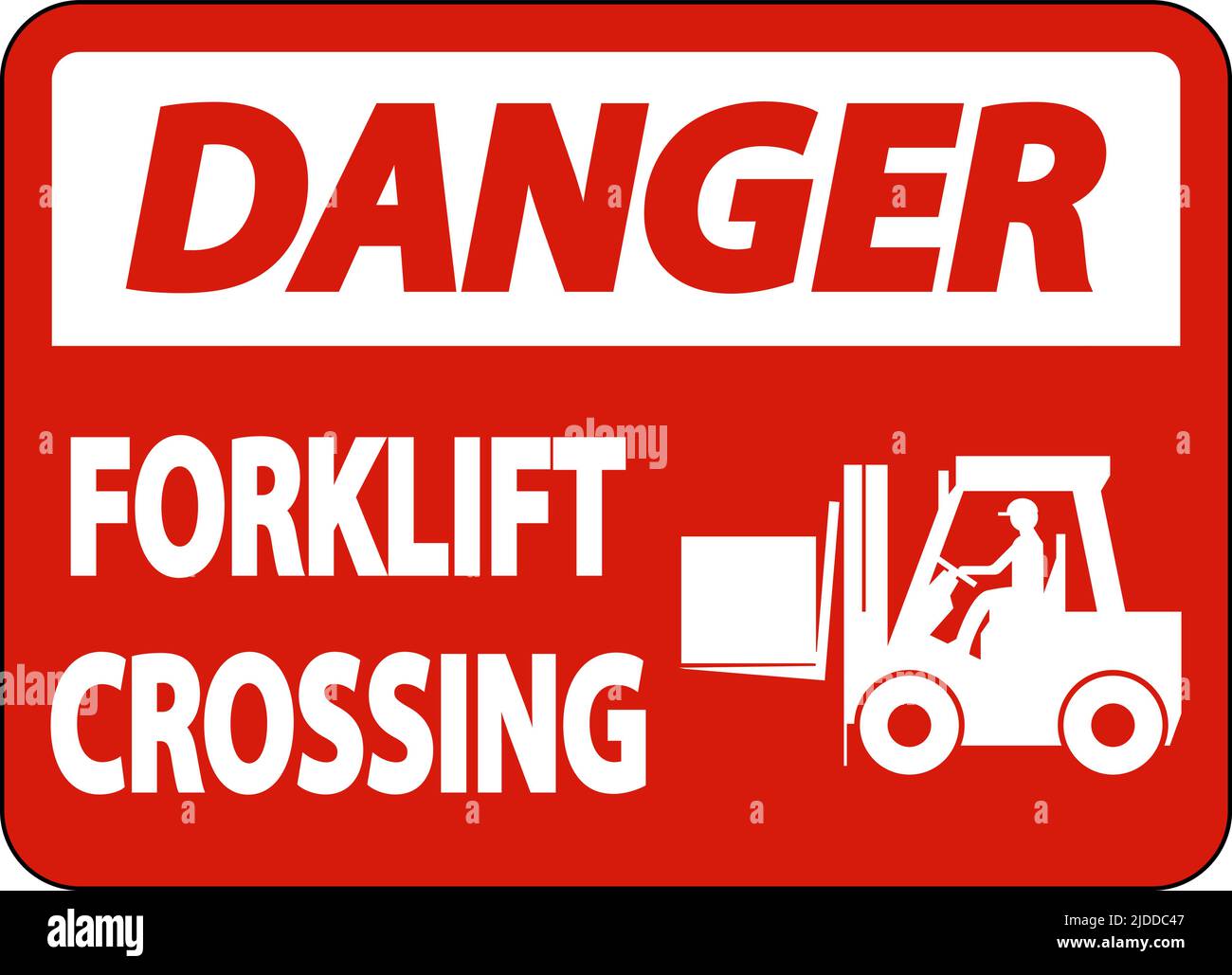 Danger Forklift Crossing Sign On White Background Stock Vector Image & Art Alamy