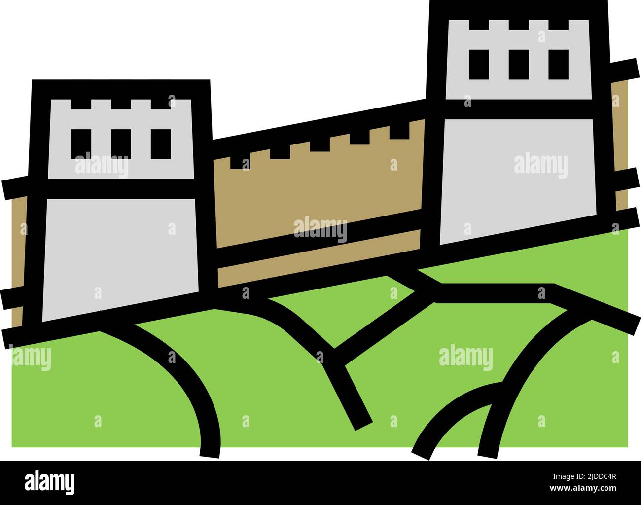 great wall of china color icon vector illustration Stock Vector Image ...