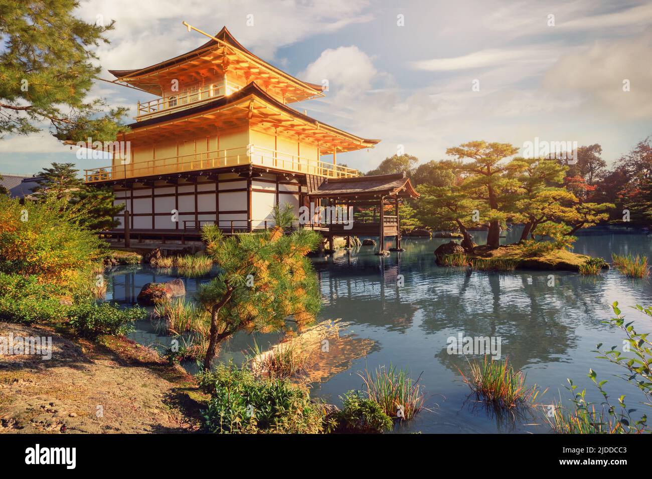 Temple of the Golden Pavilion Kinkaku-ji, Kyoto Japan Stock Photo