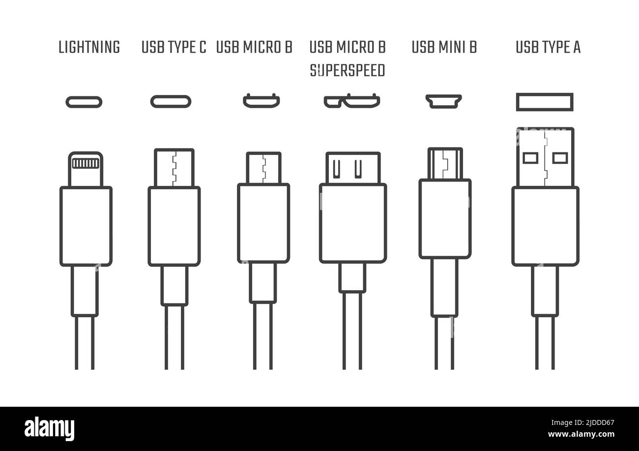 Usb cables icons Stock Vector