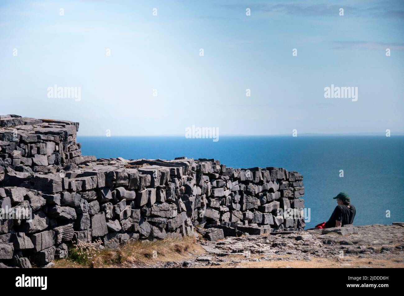 Dun Aengus stone fort on Inishmore off the coast of Galway, Ireland. Stock Photo
