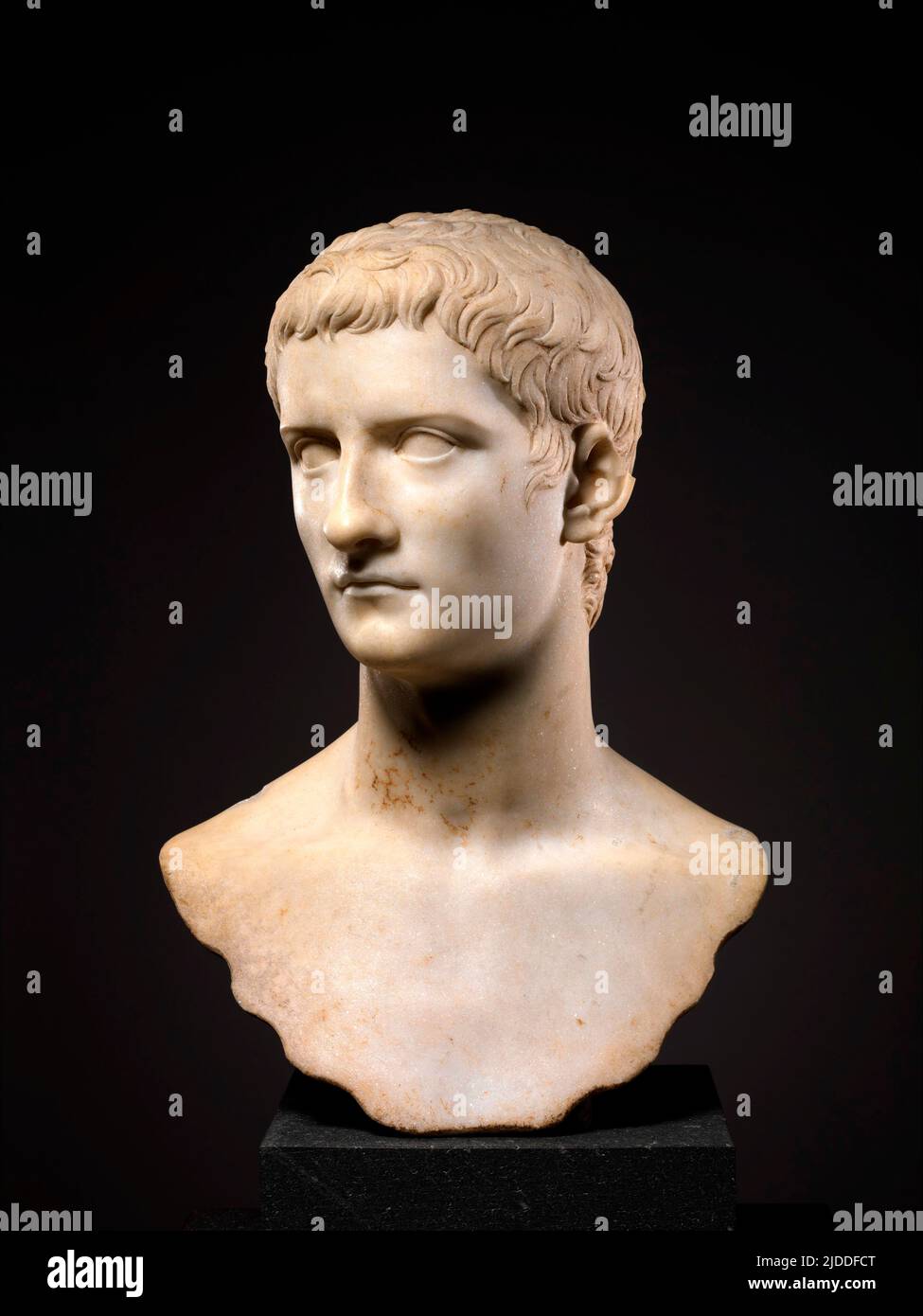 Marble portrait bust of the emperor Gaius, known as Caligula - A.D. 37–41 Stock Photo