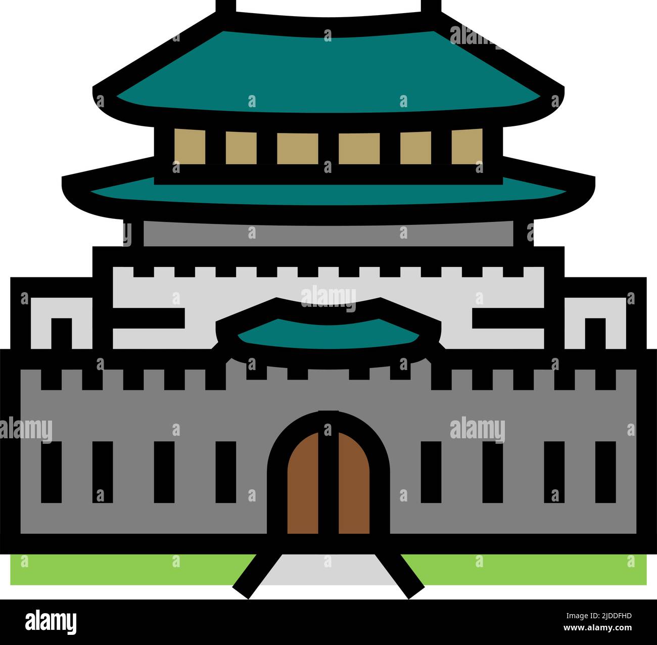 hwaseong fortress color icon vector illustration Stock Vector Image ...