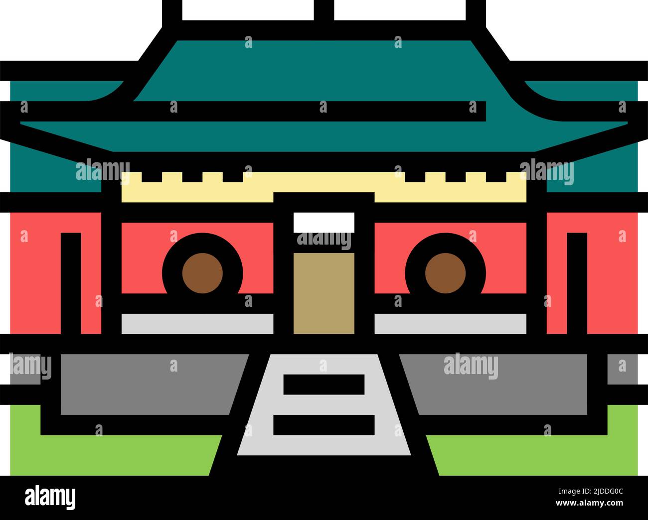 shaolin monastery color icon vector illustration Stock Vector Image ...