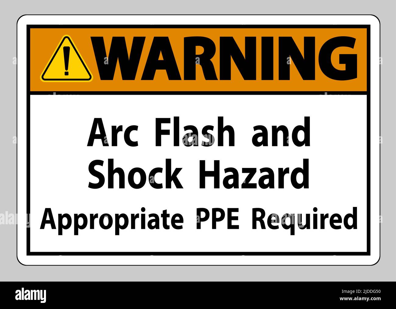 Warning Sign Arc Flash And Shock Hazard Appropriate PPE Required Stock ...