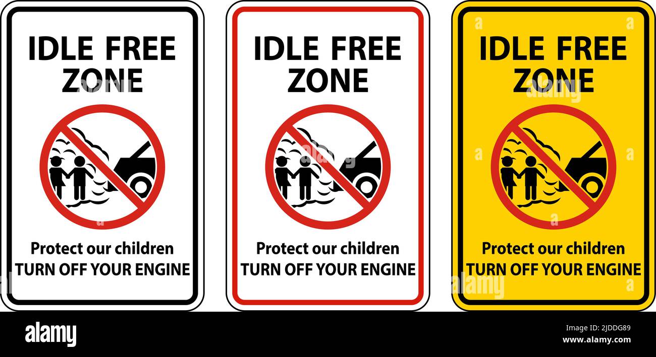 Idle Free Zone Sign On White Background Stock Vector Image & Art Alamy
