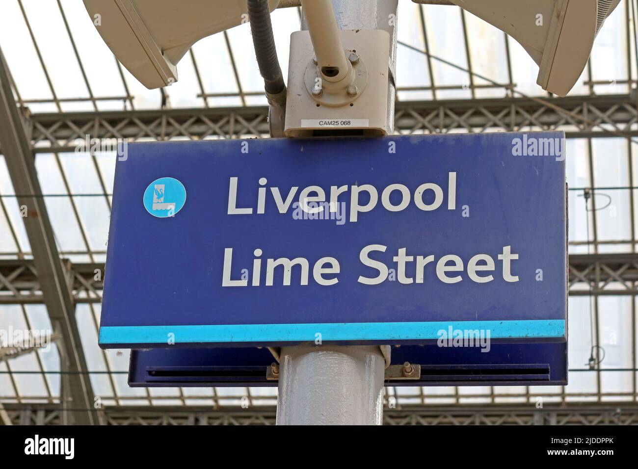 Liverpool Lime street Sign at mainline station, city centre, Merseyside, England, UK, L1 1JD Stock Photo