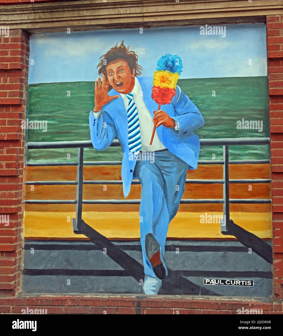 Paul Curtis murals of Ken Dodd Liverpool entertainer, on the Royal Court Theatre, Roe street, L1 Stock Photo