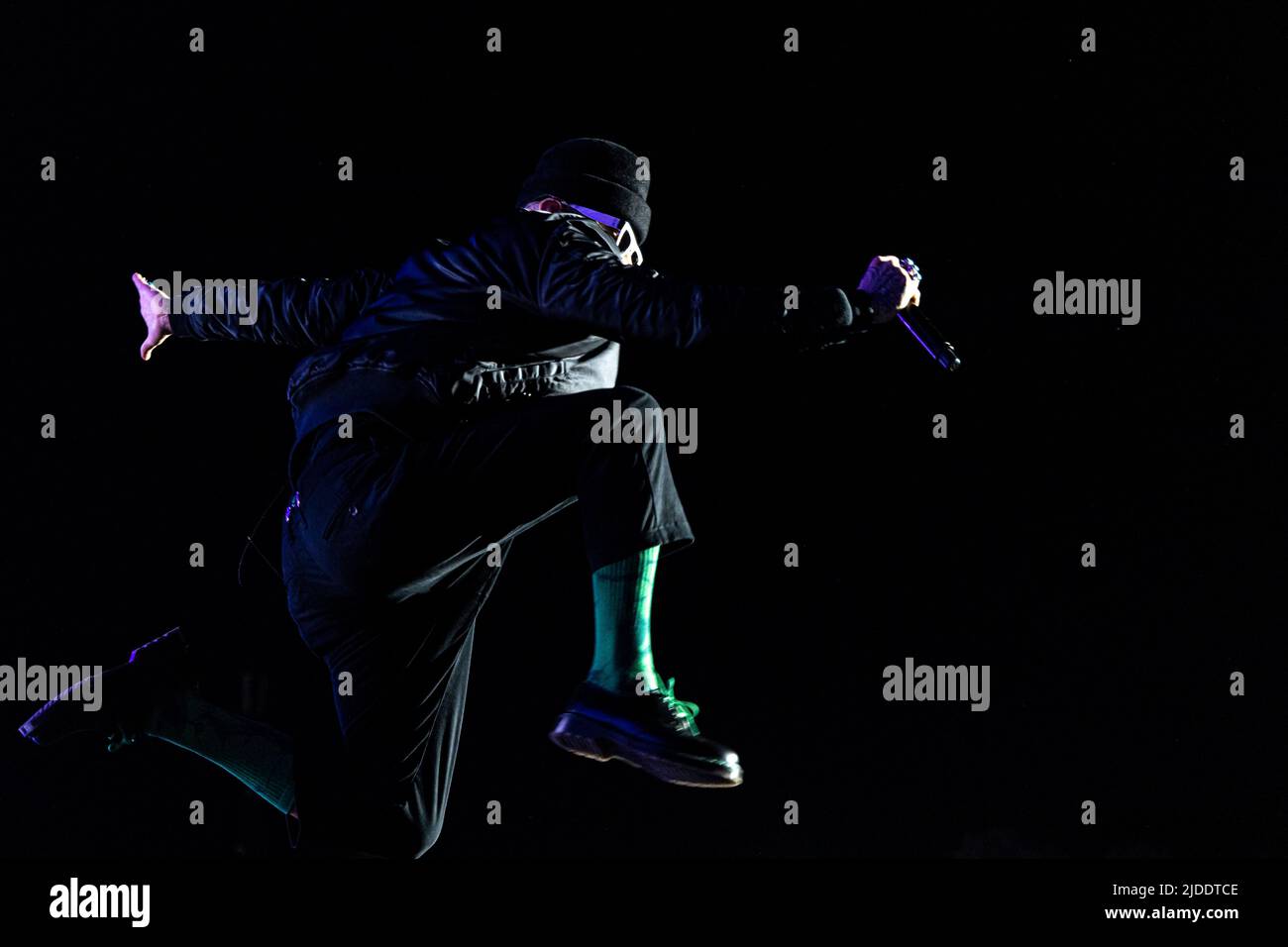 Lisbon, Portugal, 19th June 2022. Second day of Rock in Rio Lisboa Festival  at The Bela Vista Park. American hip hop band, Black Eyed Peas during the performance © ABEL F. ROS/Alamy Live News Stock Photo
