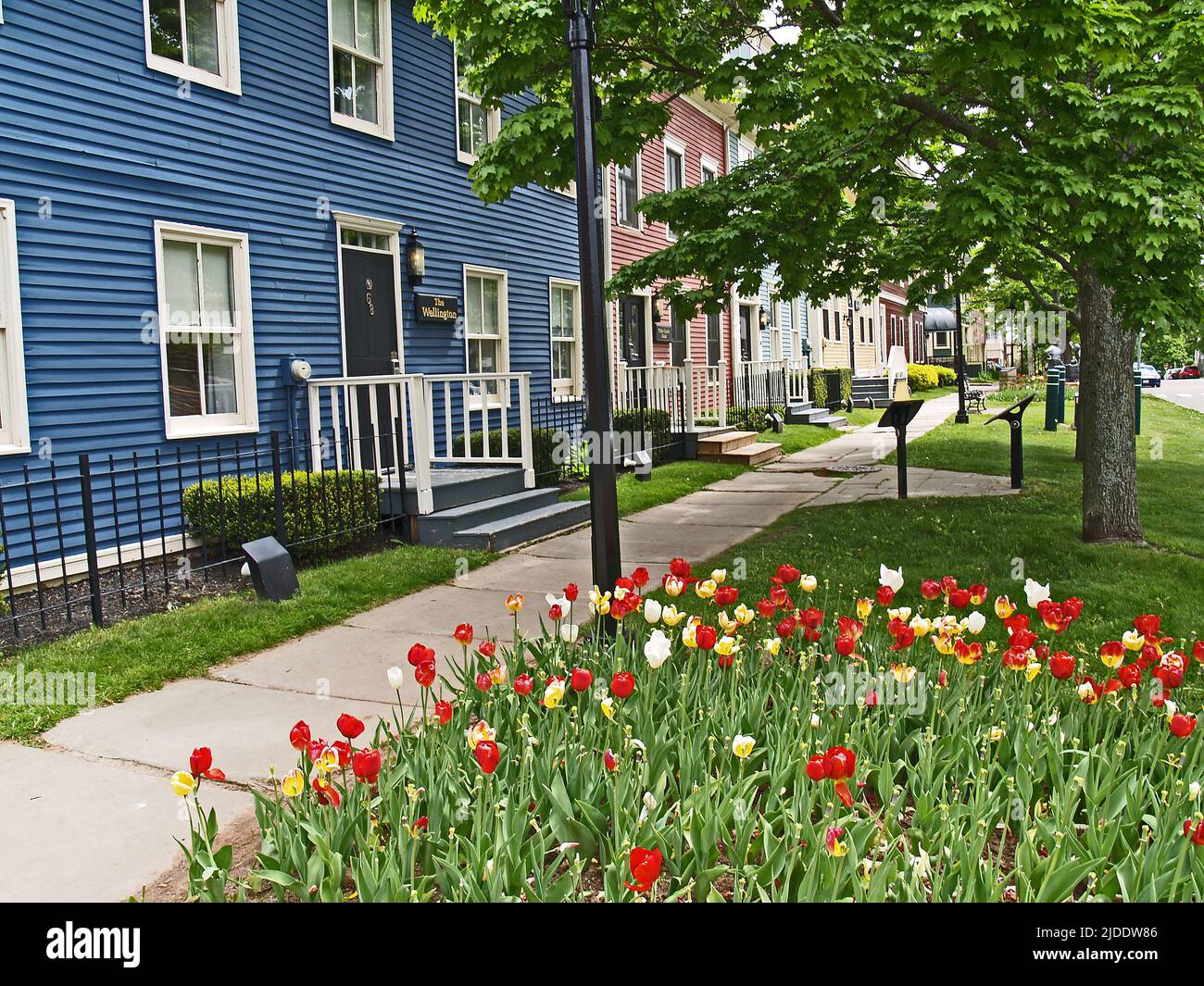 Colorful buildings on Prince Street, Charlottetown, PEI Stock Photo Alamy