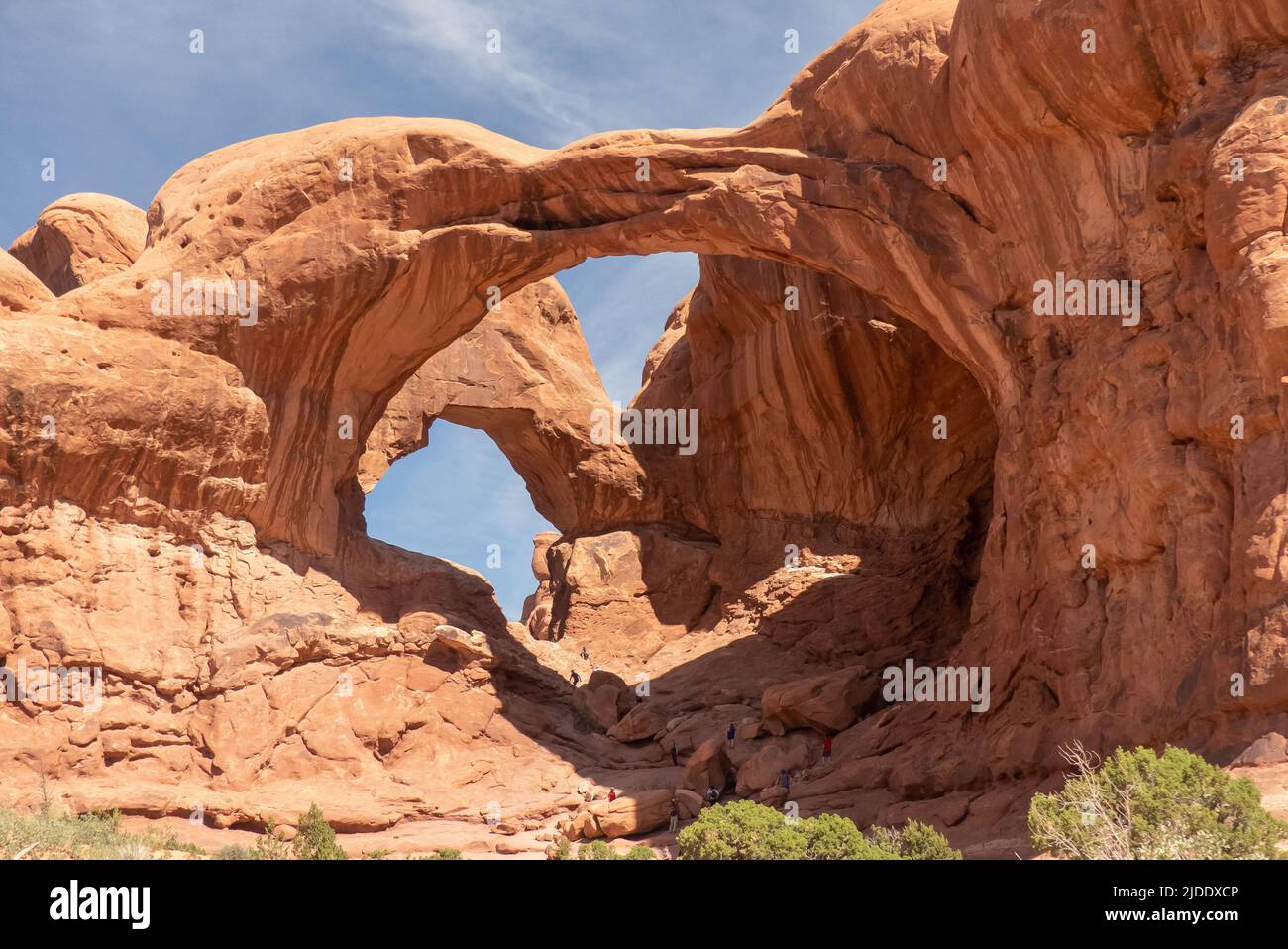 Arches National Park in Utah: - the Double Arch Stock Photo