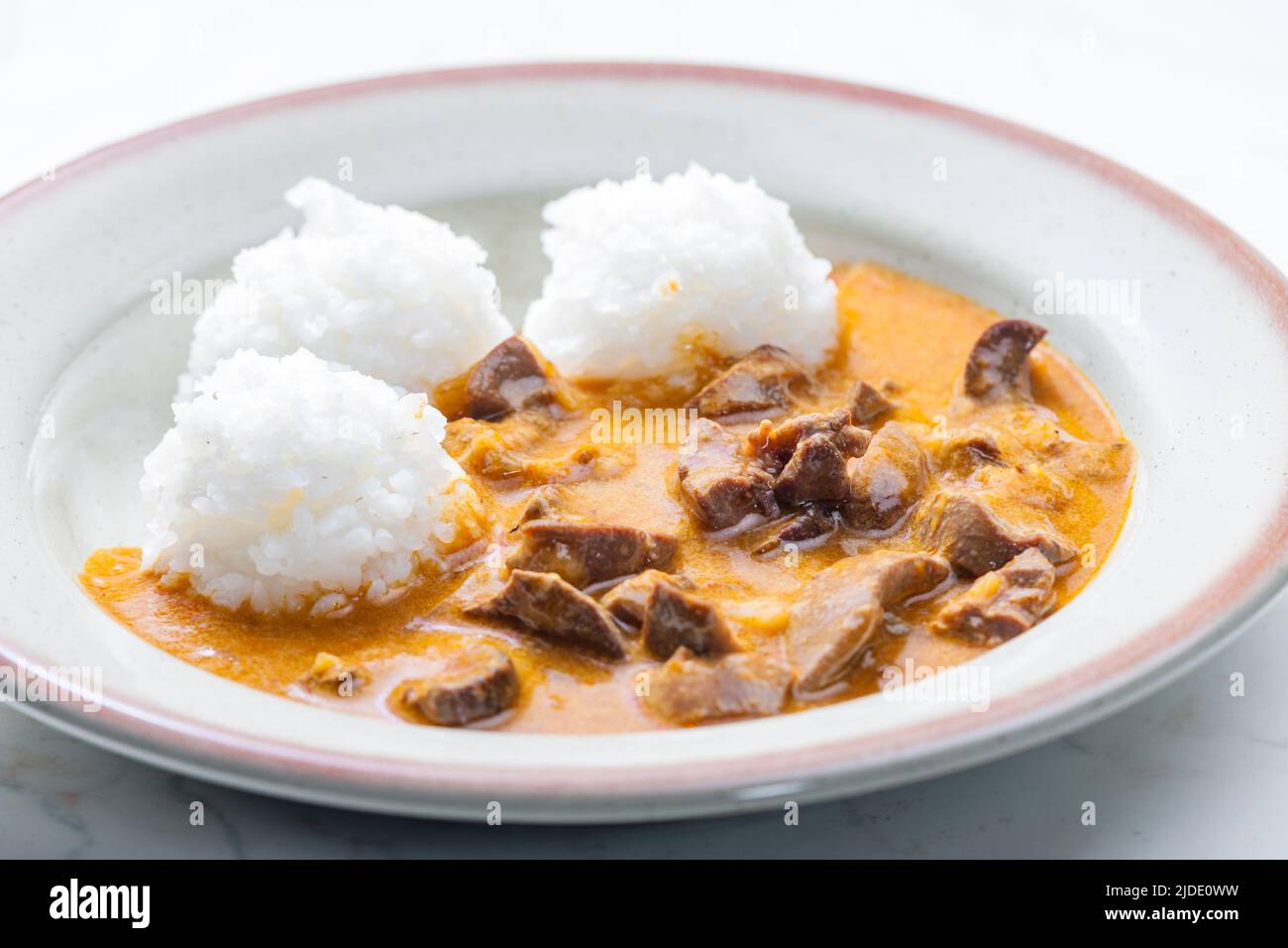 kidney stew with white rice Stock Photo Alamy