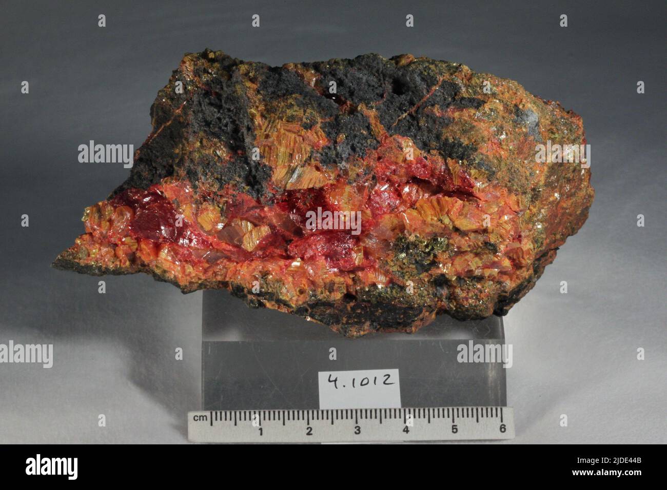 Realgar. minerals. North America; USA; Nevada; Humboldt County; Golconda; Getchell Mine Stock Photo