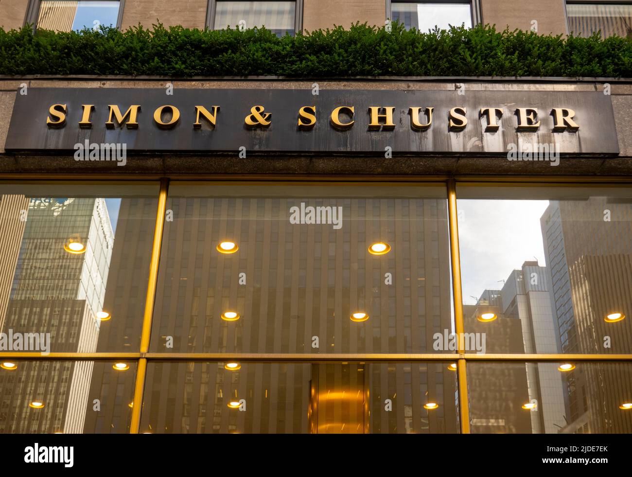 Simon & Schuster book publisher in Rockefeller Center Manhattan NYC Stock Photo