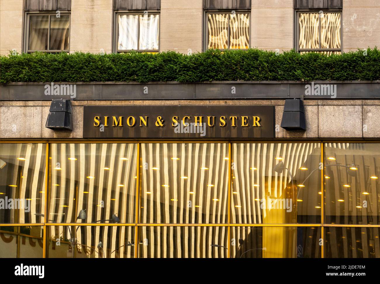 Simon & Schuster book publisher in Rockefeller Center Manhattan NYC Stock Photo