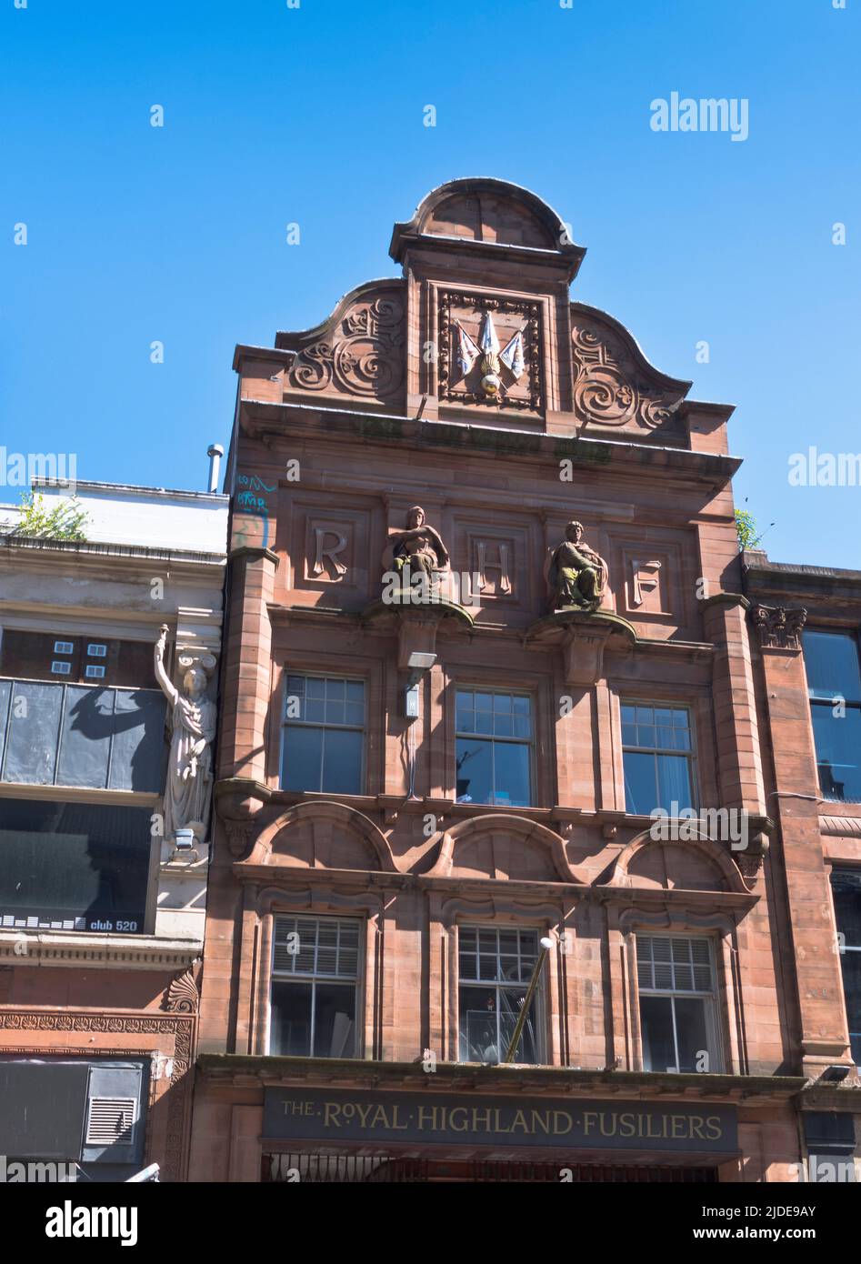 dh Royal Highland Fusiliers SAUCHIEHALL STREET GLASGOW Scottish military regiment museum building regimental history Scotland Stock Photo