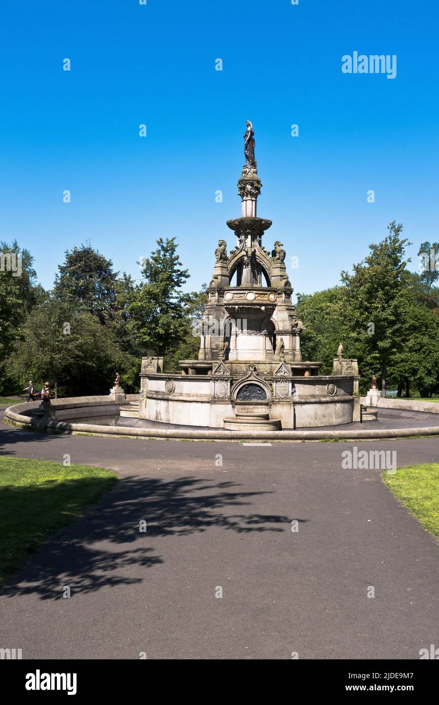 dh Stewart memorial fountain KELVINGROVE PARK GLASGOW Scottish parks water feature Scotland Stock Photo