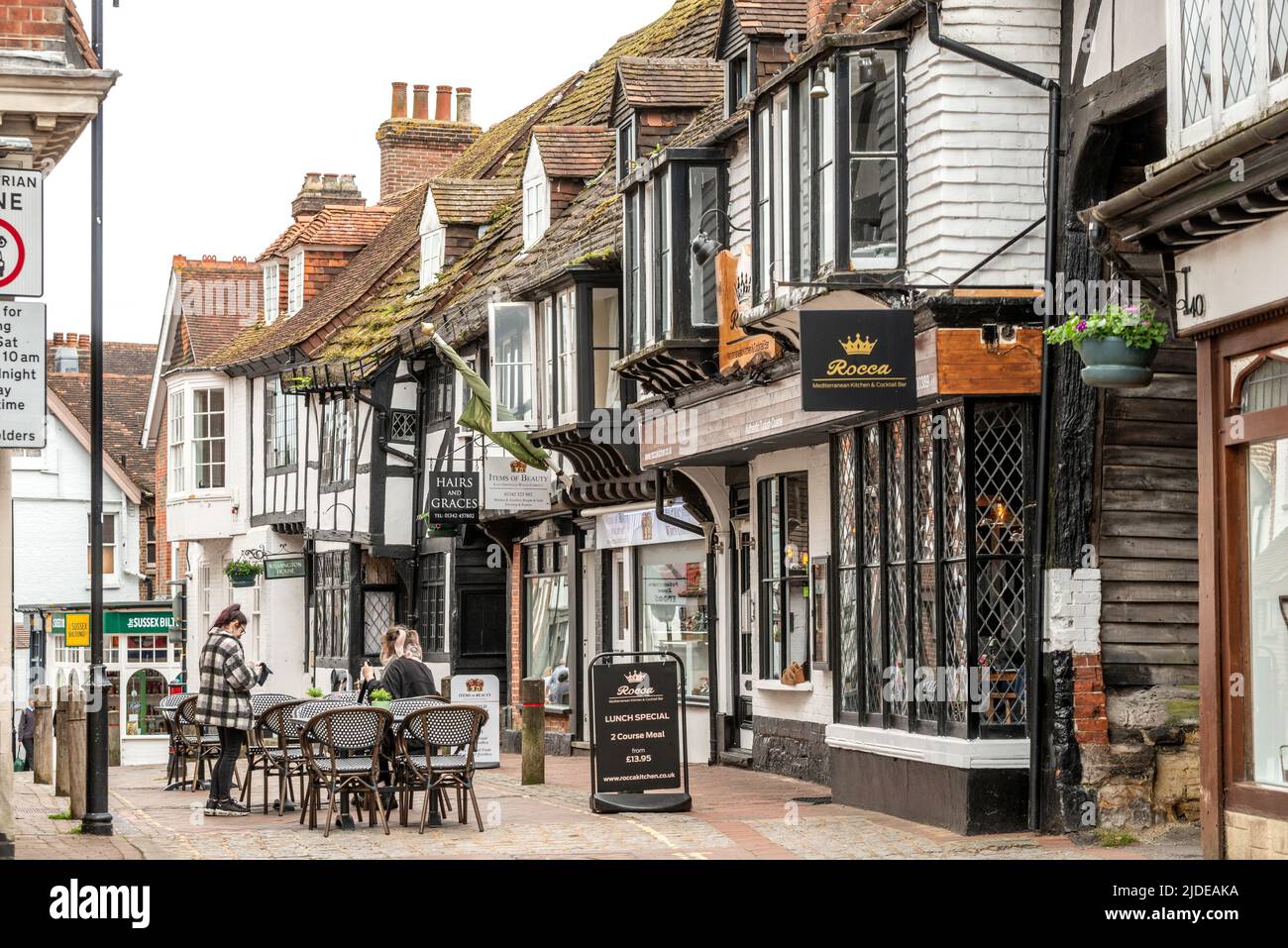 East Grinstead, June 9th 2022 Medieval buildings in the High Street