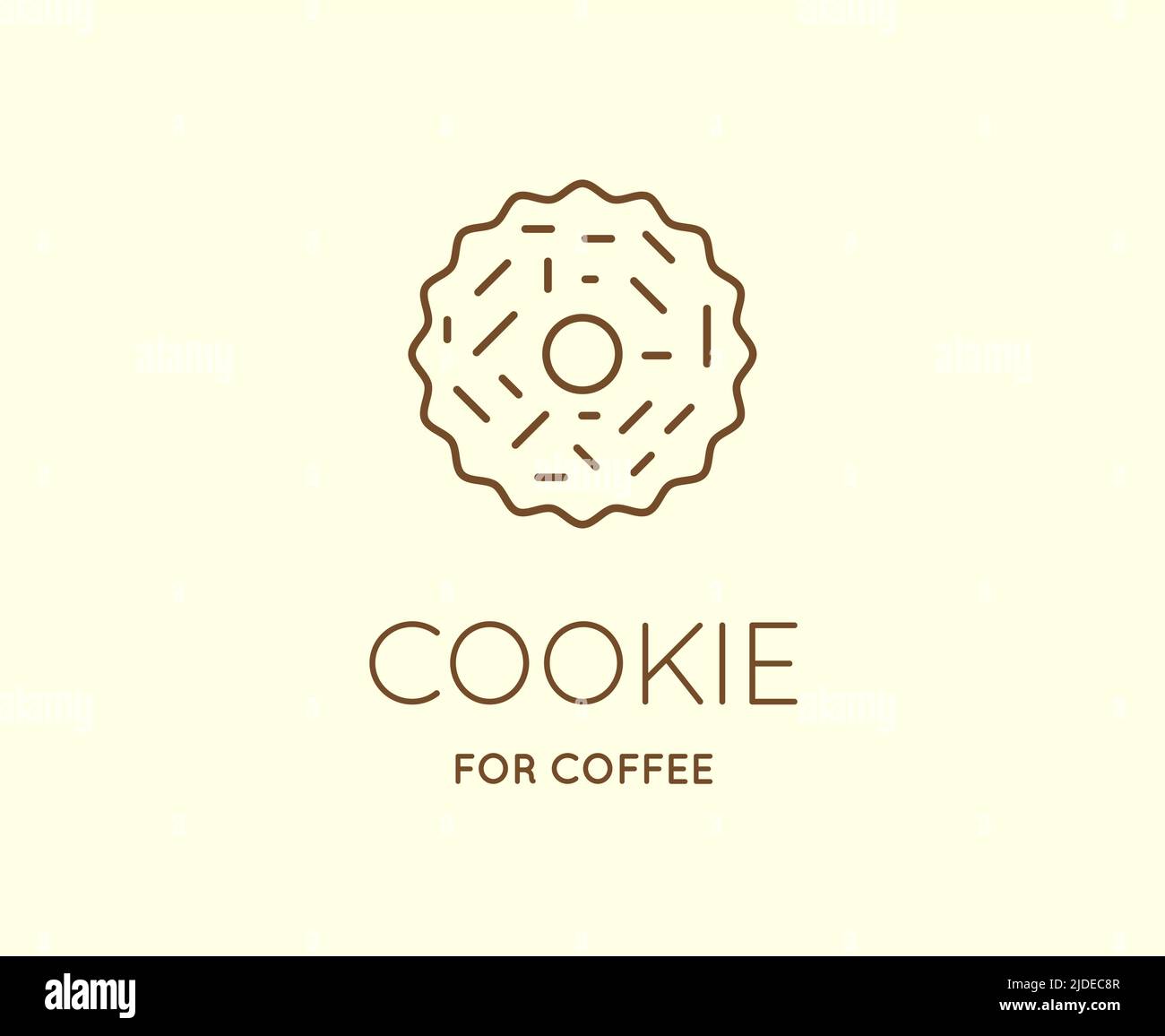 Vector Coffee Accessories Icon with Letter Sign can be used as Logotype Stock Vector