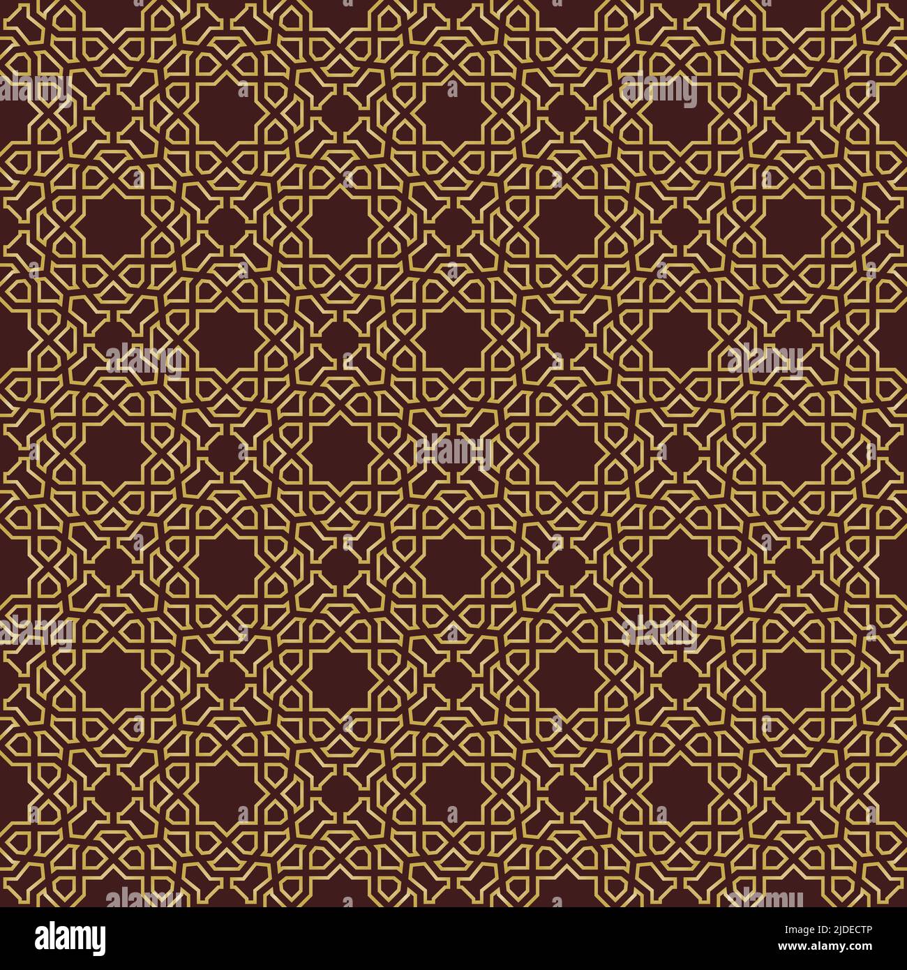 Seamless vector ornament in arabian style. Geometric abstract brown and ...