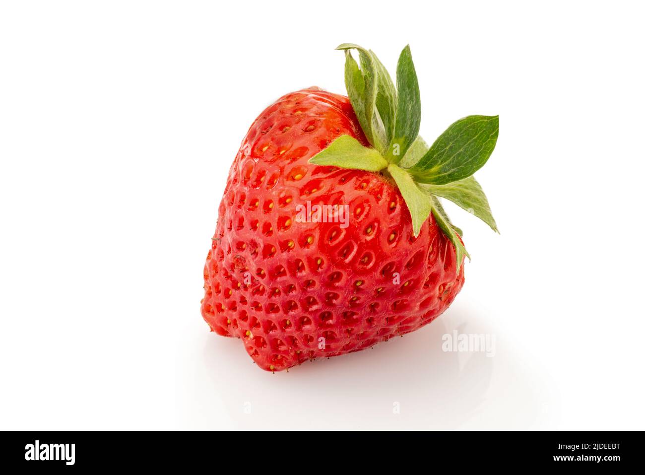 Ripe red strawberry isolated on white, clipping path included Stock Photo