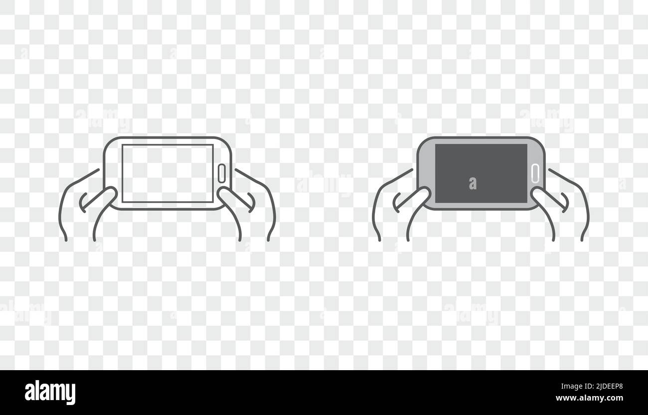 Set of Icons with Hands Holding Smart Device with Gestures Stock Vector ...