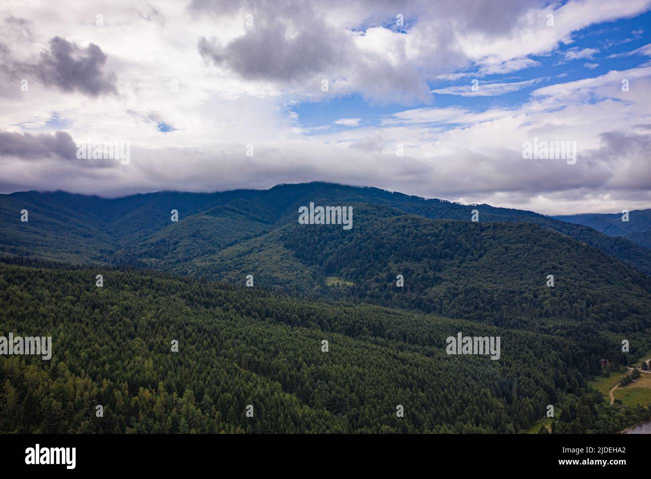 lærling ordlyd sikring Skole Beskids National Nature Park. View from drone on forest, mountain  Stock Photo - Alamy