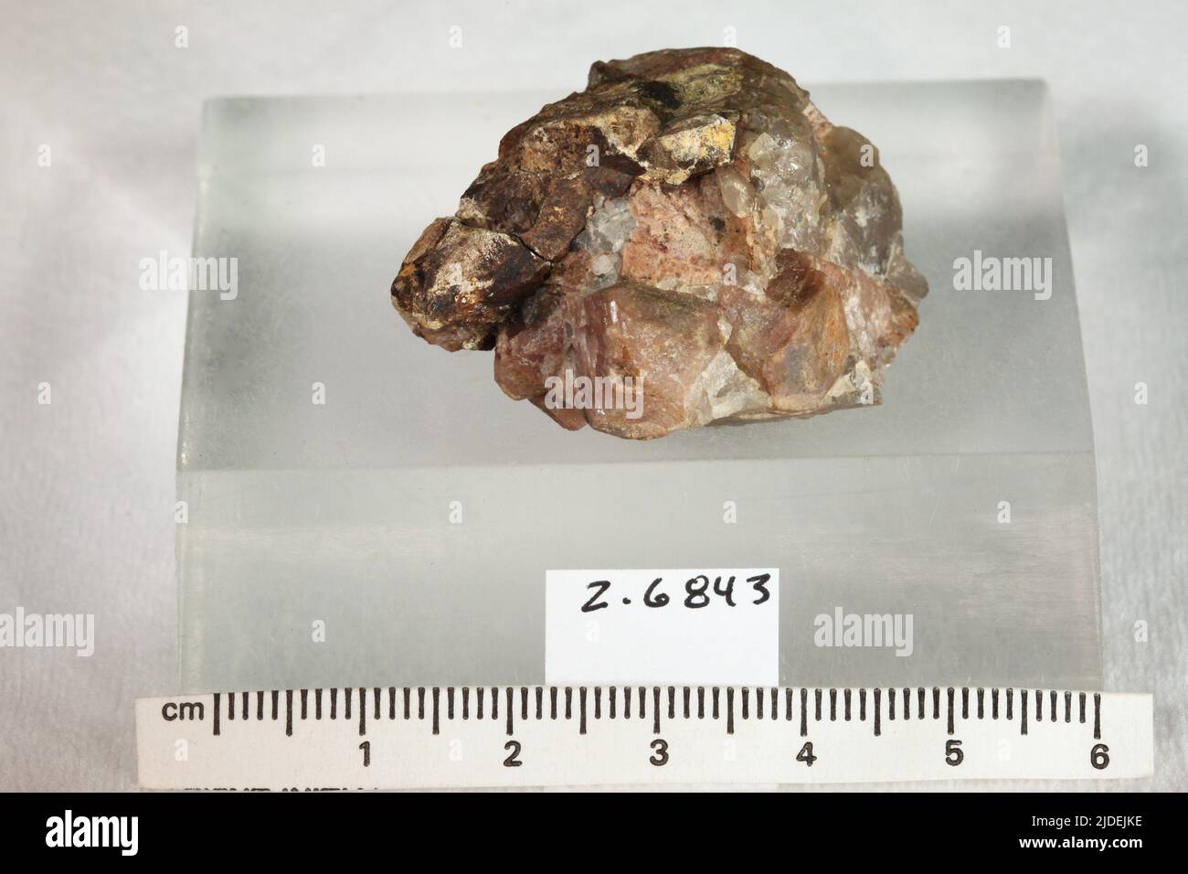 Hellandite. minerals. Europe; Norway; Telemark Province; Kragero Stock Photo