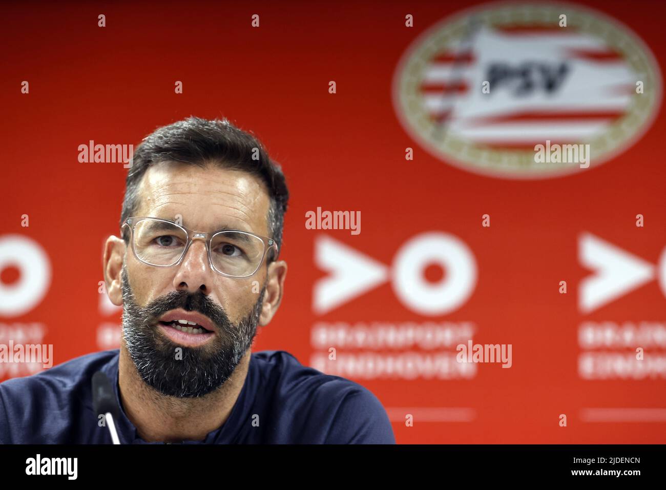 EINDHOVEN - Ruud van Nistelrooy during the first PSV Eindhoven press conference at PSV Campus De Herdgang on June 20, 2022 in Eindhoven, Netherlands. ANP MAURICE VAN STEEN Stock Photo