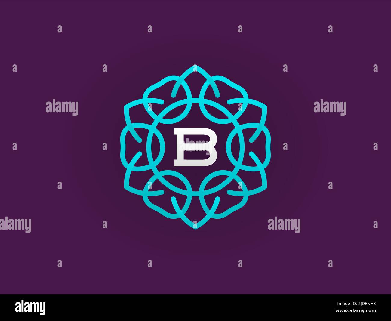 Monogram Template with Vector Letter Stock Vector