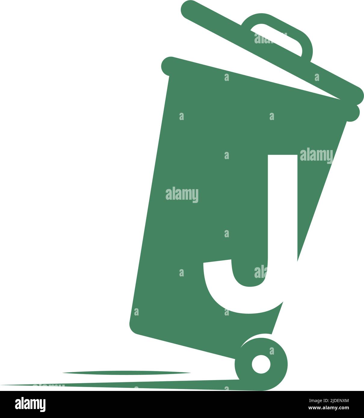 Letter J in the trash bin icon illustration template vector Stock Vector