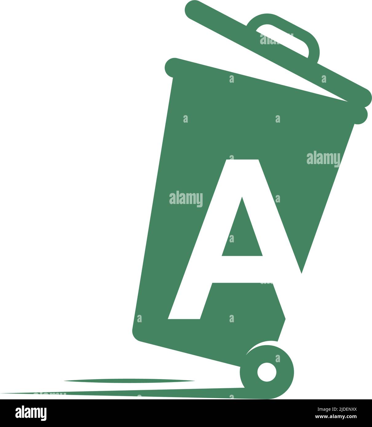 Letter A in the trash bin icon illustration template vector Stock Vector