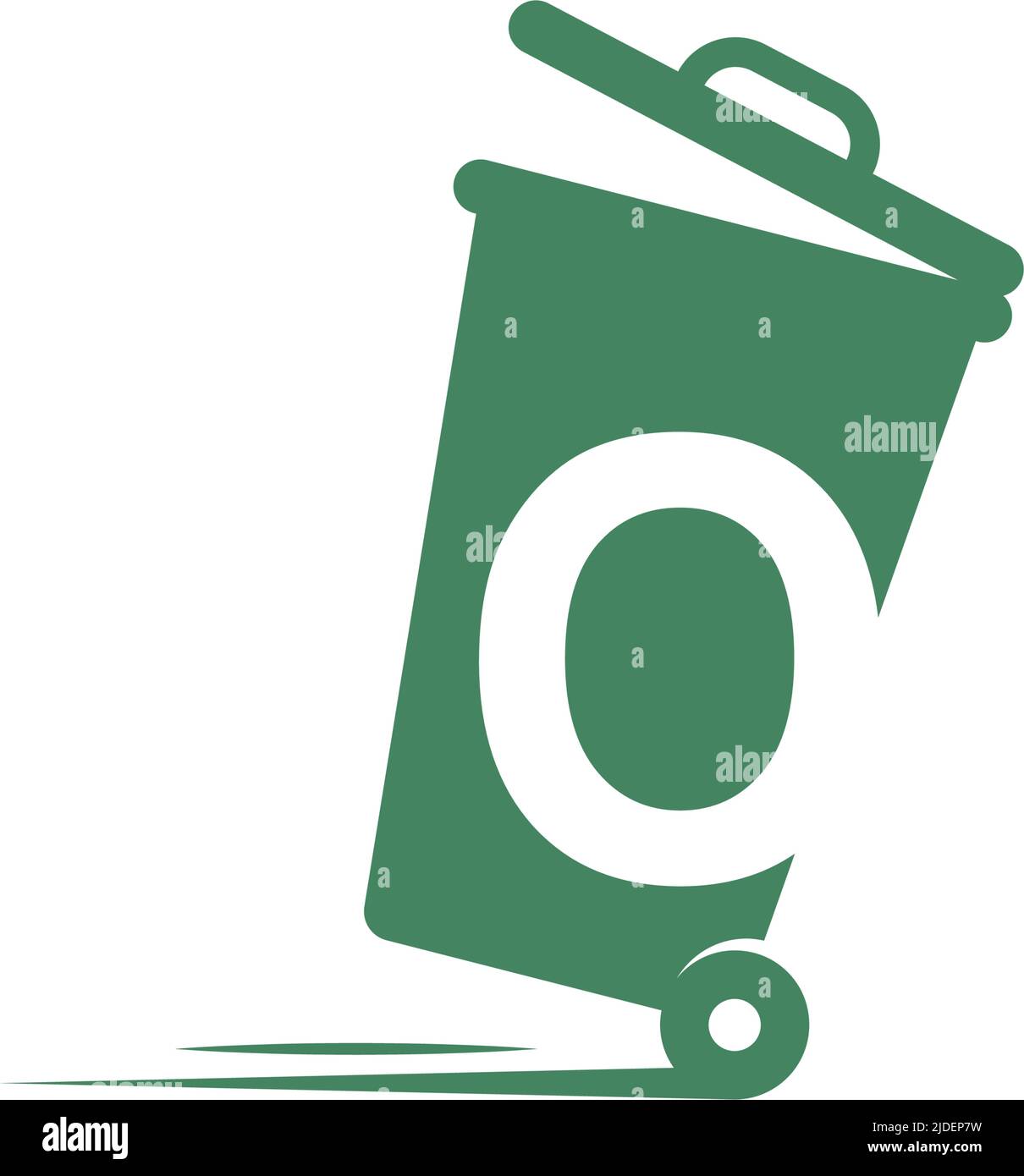 Letter O in the trash bin icon illustration template vector Stock Vector
