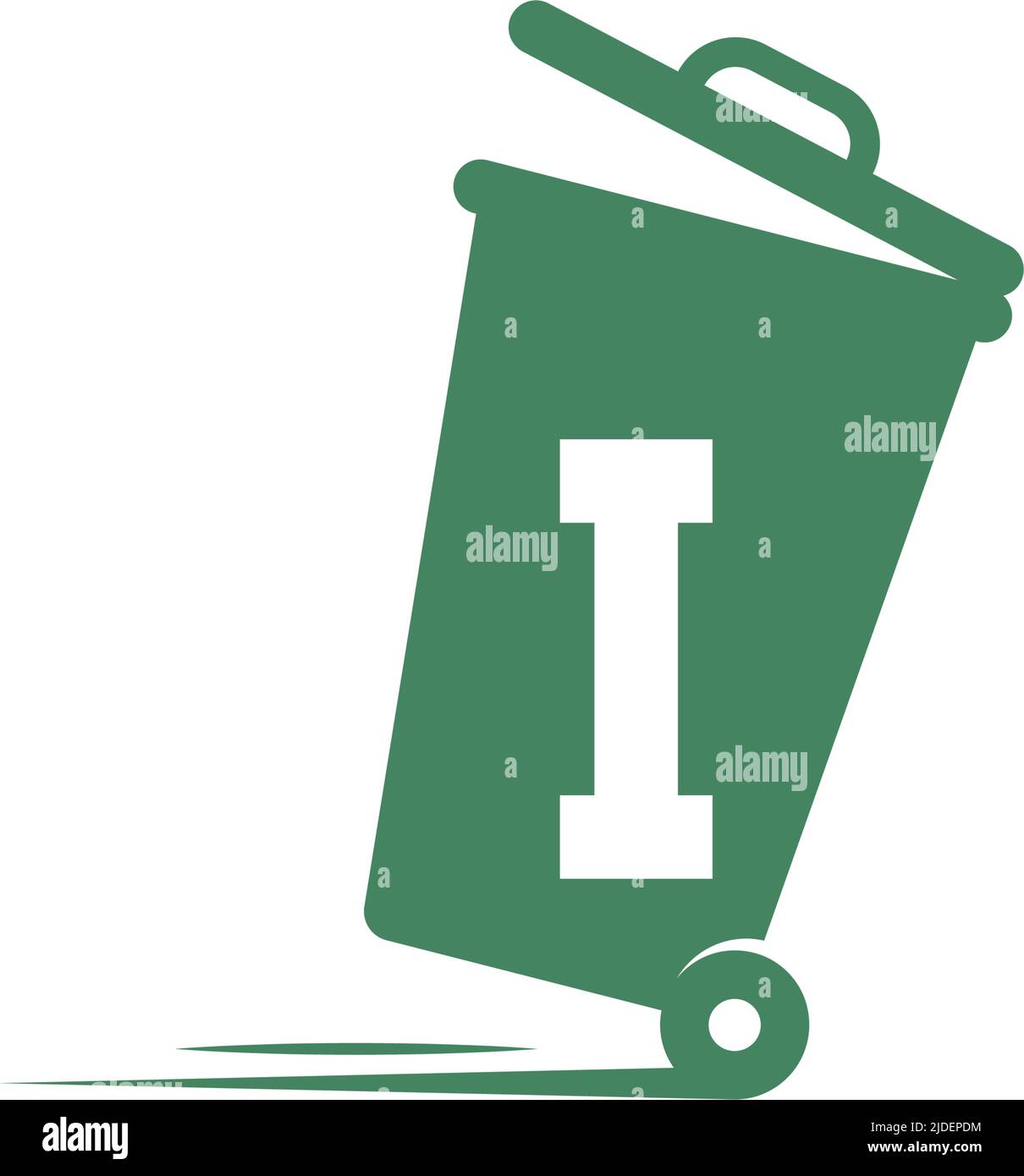 Letter I in the trash bin icon illustration template vector Stock Vector