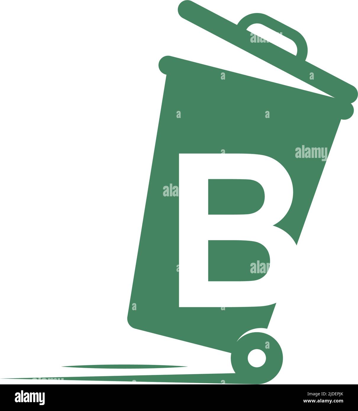 Letter B in the trash bin icon illustration template vector Stock Vector