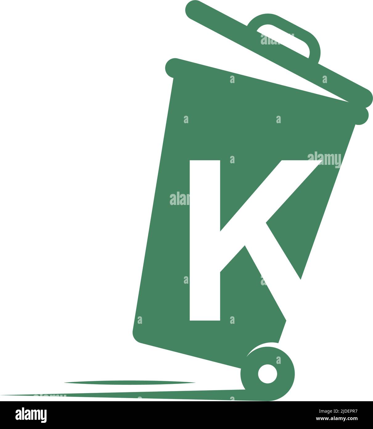 Letter K in the trash bin icon illustration template vector Stock Vector
