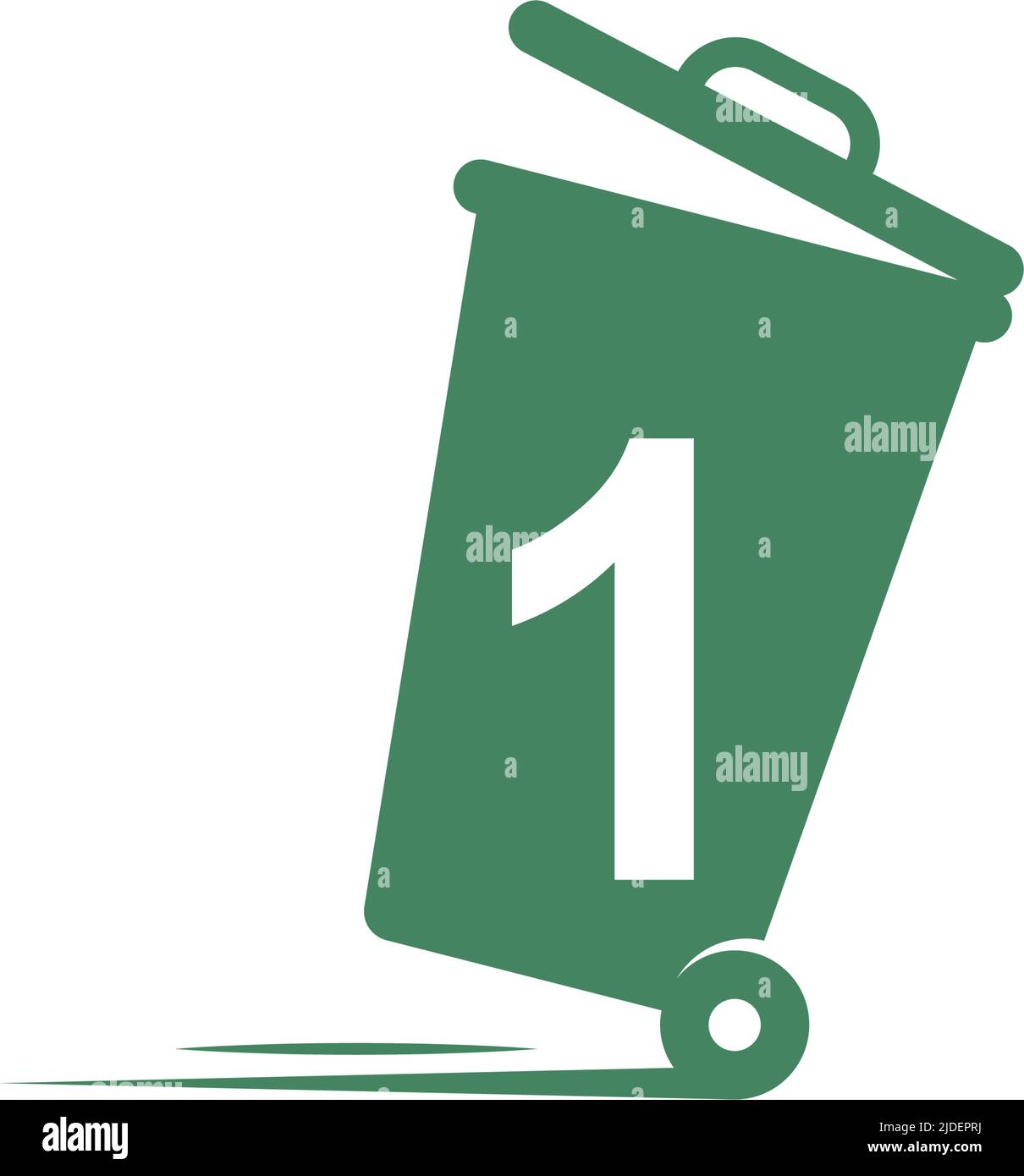 Number 1 in the trash bin icon illustration template vector Stock Vector