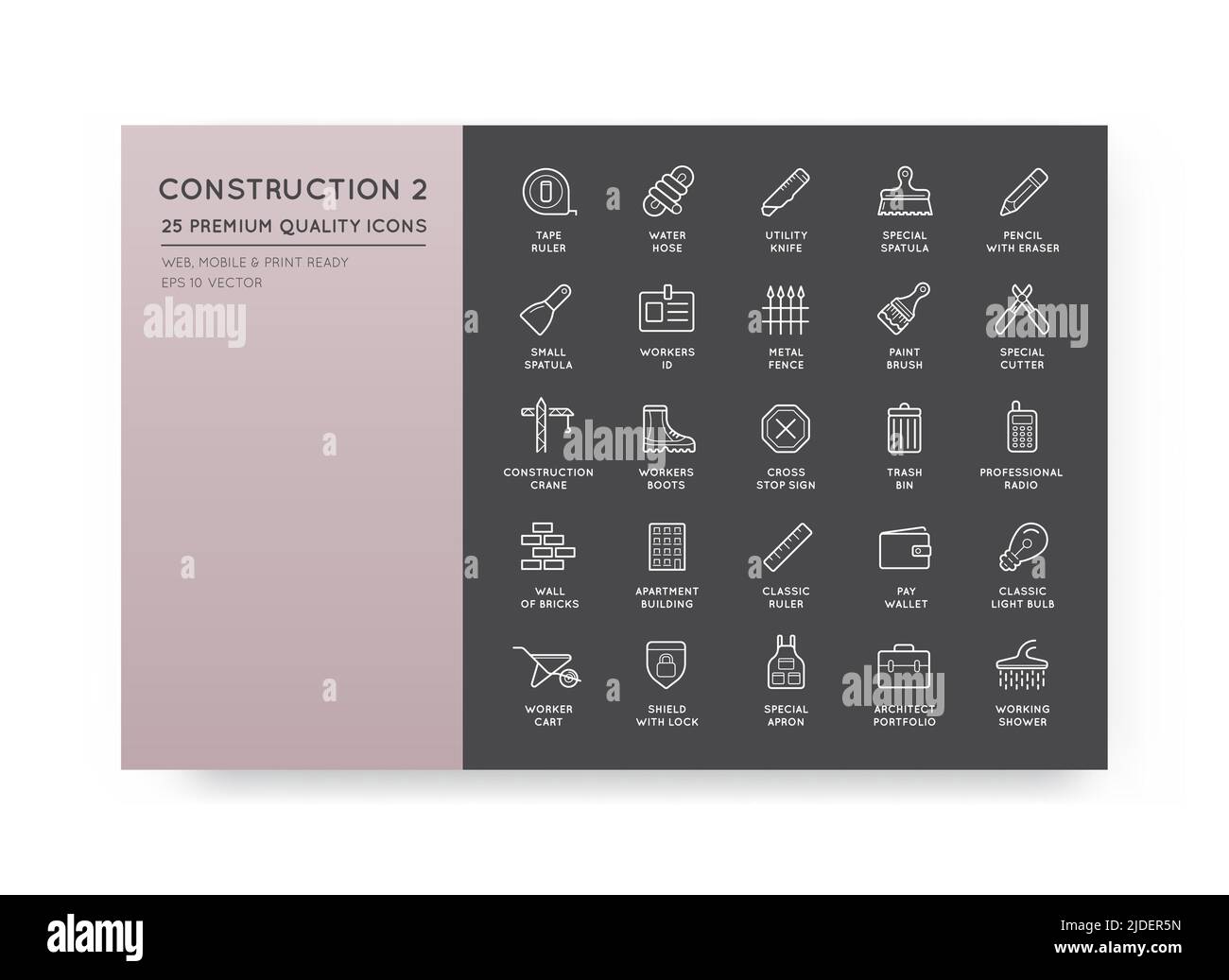 Set of Vector Construction Building Icons Home and Repair can be used ...