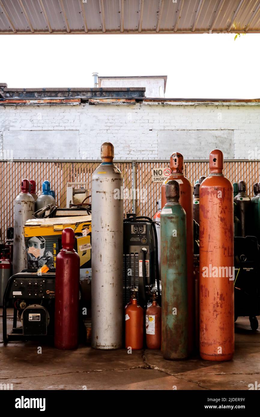 Compressed gas tanks Stock Photo - Alamy