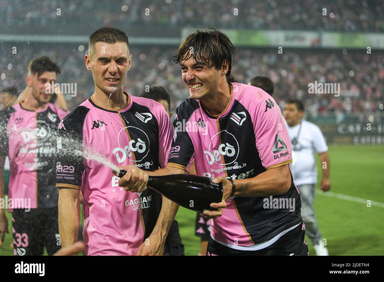 Fans of Palermo Football Club show their colors on game day, Palermo Stock  Photo - Alamy